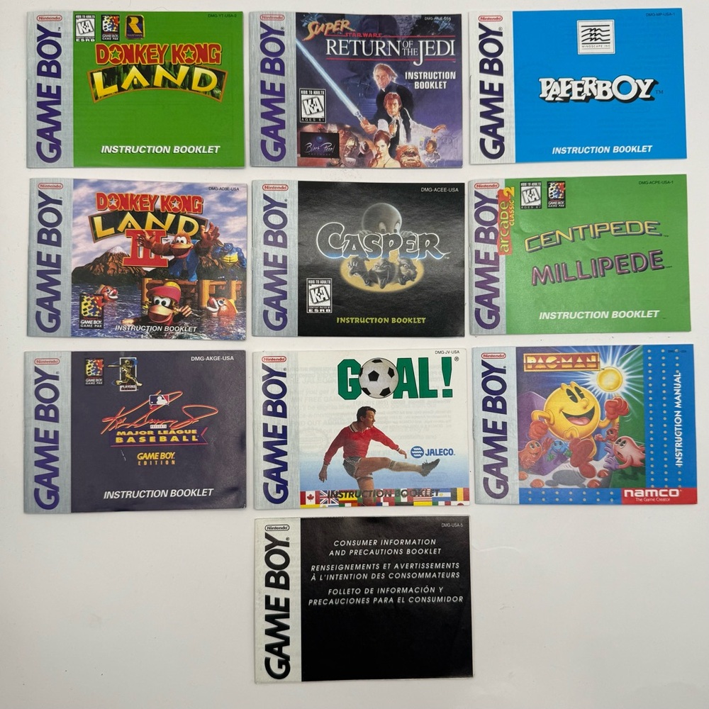 Nintendo Game Boy Instruction Manual Booklets Authentic Lot Of 9